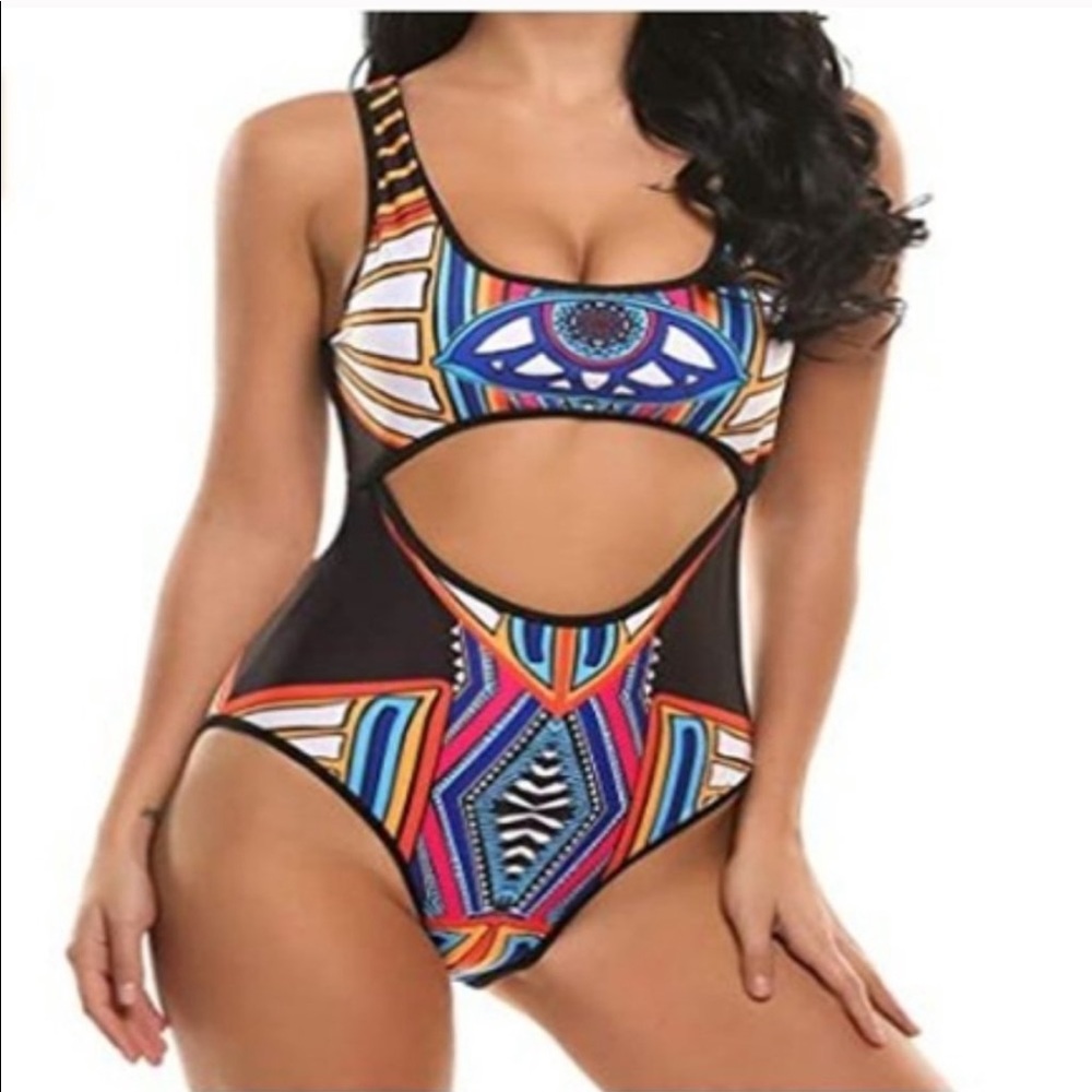 LAST CALL!!!!!  OBO 
Tribal Print NWOT Monokini Swimsuit